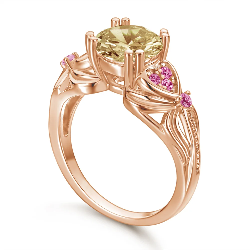 Európai, illetve Amerikai Divat S925 Ezüst Gyűrű Rózsa Arany Gyűrű Női Gyűrű