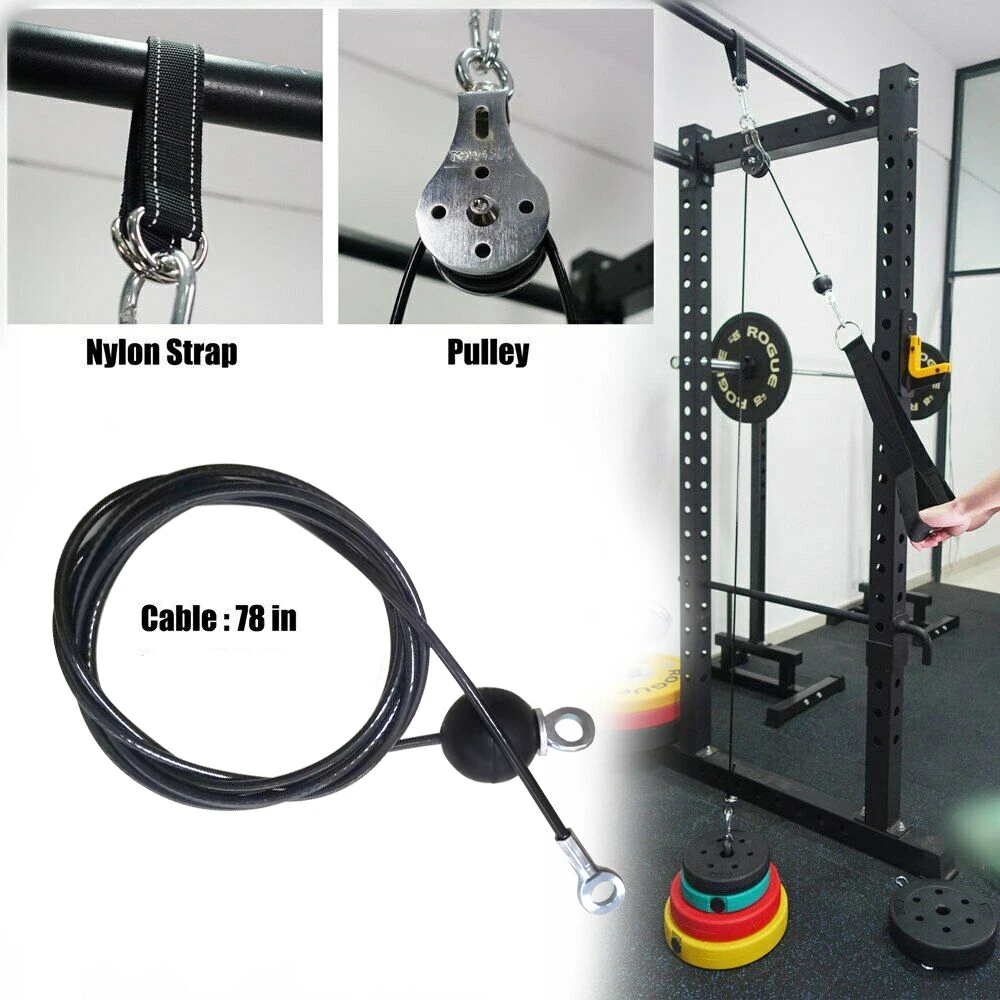 Fitness Csiga Kábel Gép Rendszer DIY Tornaterem Mellékletet Állítható 2.5 m Kábel Edzés Kar Bicepsz Tricepsz Kézi Képzés Berendezések