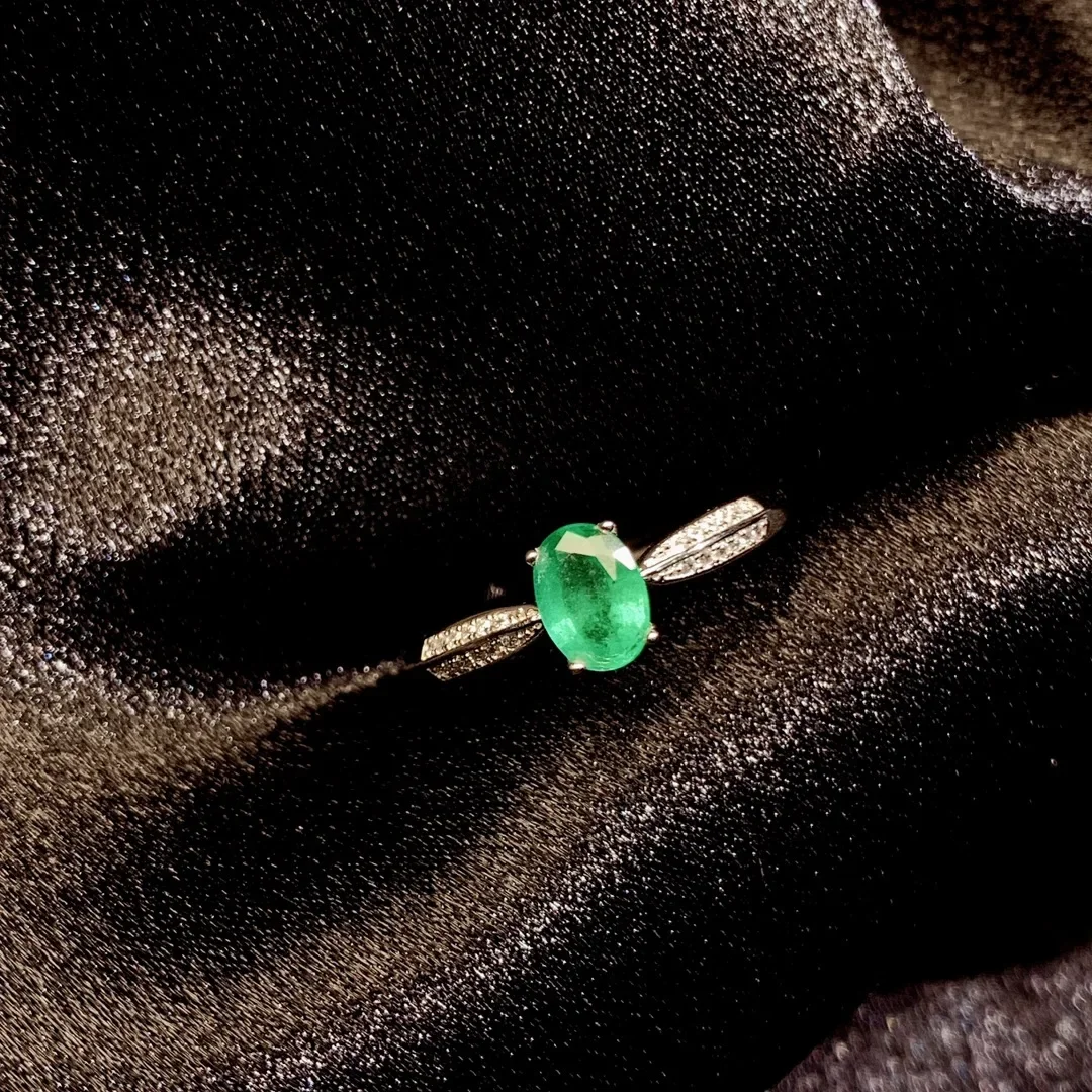 Sterling Ezüst 925 Eljegyzési Gyűrű Női Luxus Nagylelkű Ingyenes Szállítási Drágakő Természetes Smaragd Ékszer Eredeti Dátuma
