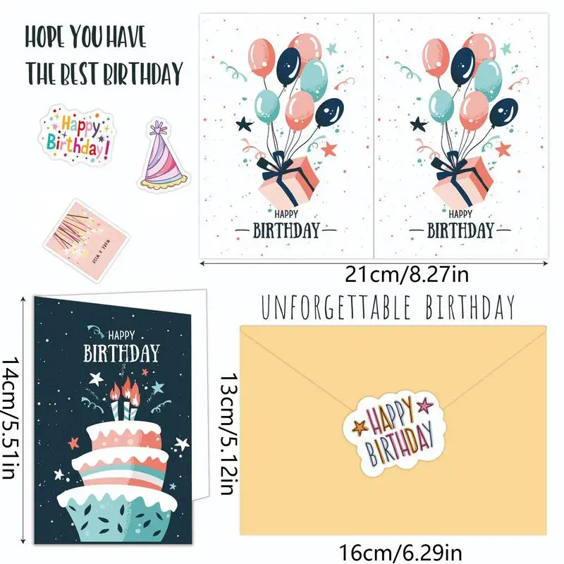 Születésnapi Kártyákat Tömeges Beállítása Születésnapi Kártyákat Borítékok, Kézzel Készült, Élénk Születésnapi Kártyákat, Képeslapokat, Ömlesztett Box Set Családi