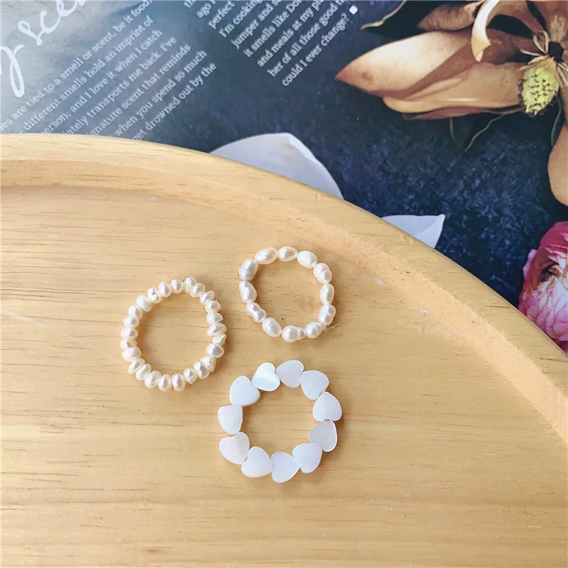 Utánzás Gyöngy Gyűrű a Nők Minimalista Gyöngyös Csülök Gyűrű Szabálytalan Gyöngy Ujj Gyűrű Vintage Parti Ékszer Ajándék